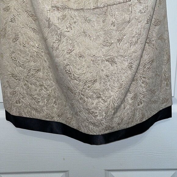 BCBG Paris Gold with black trim cocktail mini dress - Picture 3 of 10